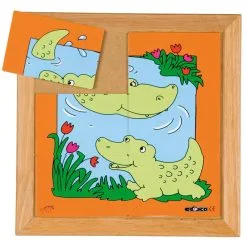 EDUCO Dierenpuzzels 'Moeder En Kind' - Krokodil (6 Stukjes)