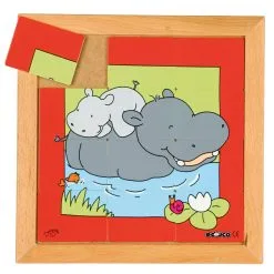 EDUCO Dierenpuzzels 'Moeder En Kind' - Nijlpaard (12 Stukjes)